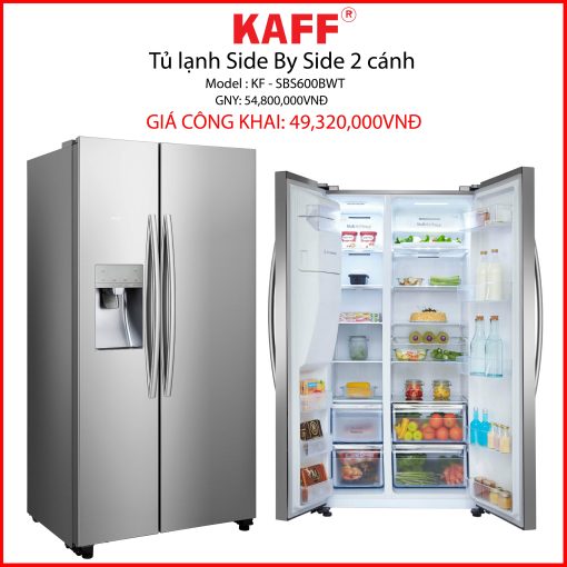 TỦ LẠNH KAFF KF - SBS600BWT SIDE BY SIDE 2 CÁNH